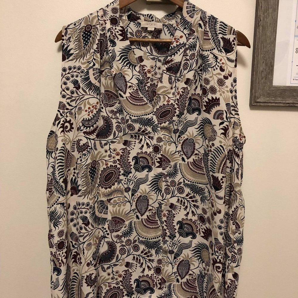 LOFT Outlet Floral Print Blouse (XL)